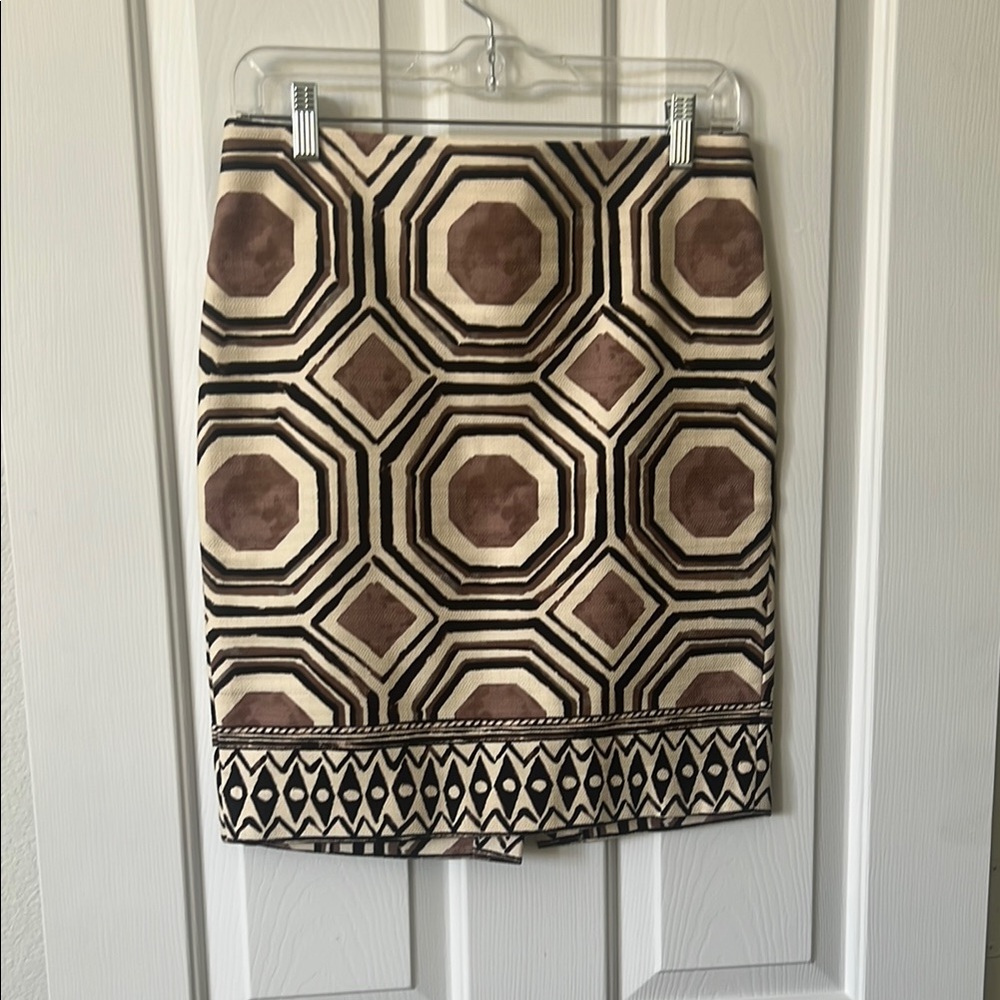LOFT Brown, mauve, cream Pencil Skirt